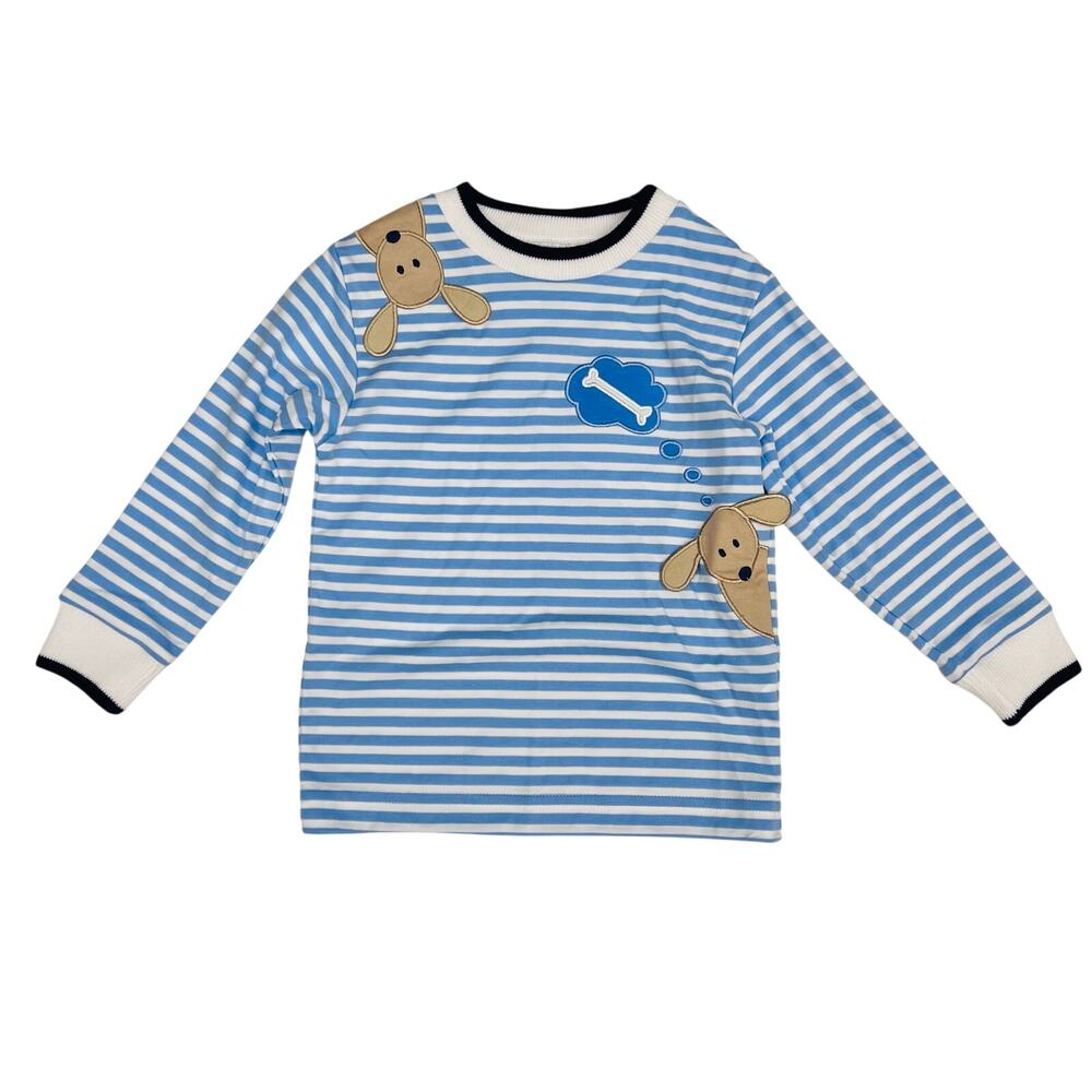 NWT Florence Eiseman 2T Stripe Knit Shirt with Dogs & Bone